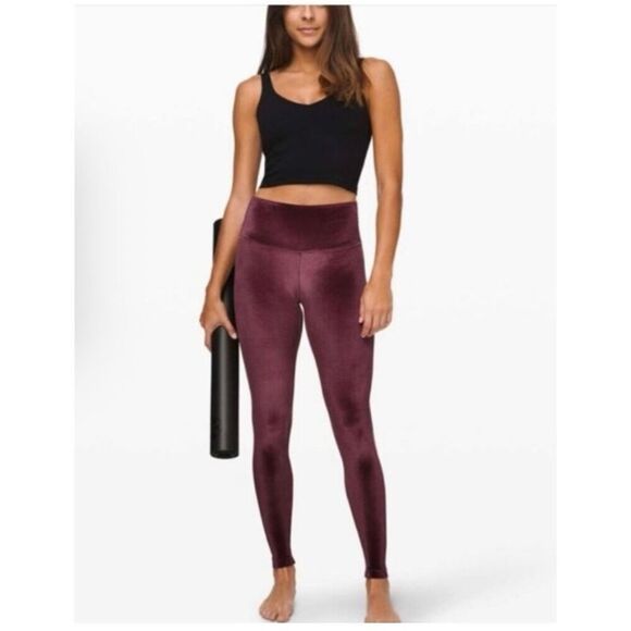 Lululemon Wunder Lounge Special Edition Plum Velvet Leggings sz 4 EUC - Picture 4 of 12